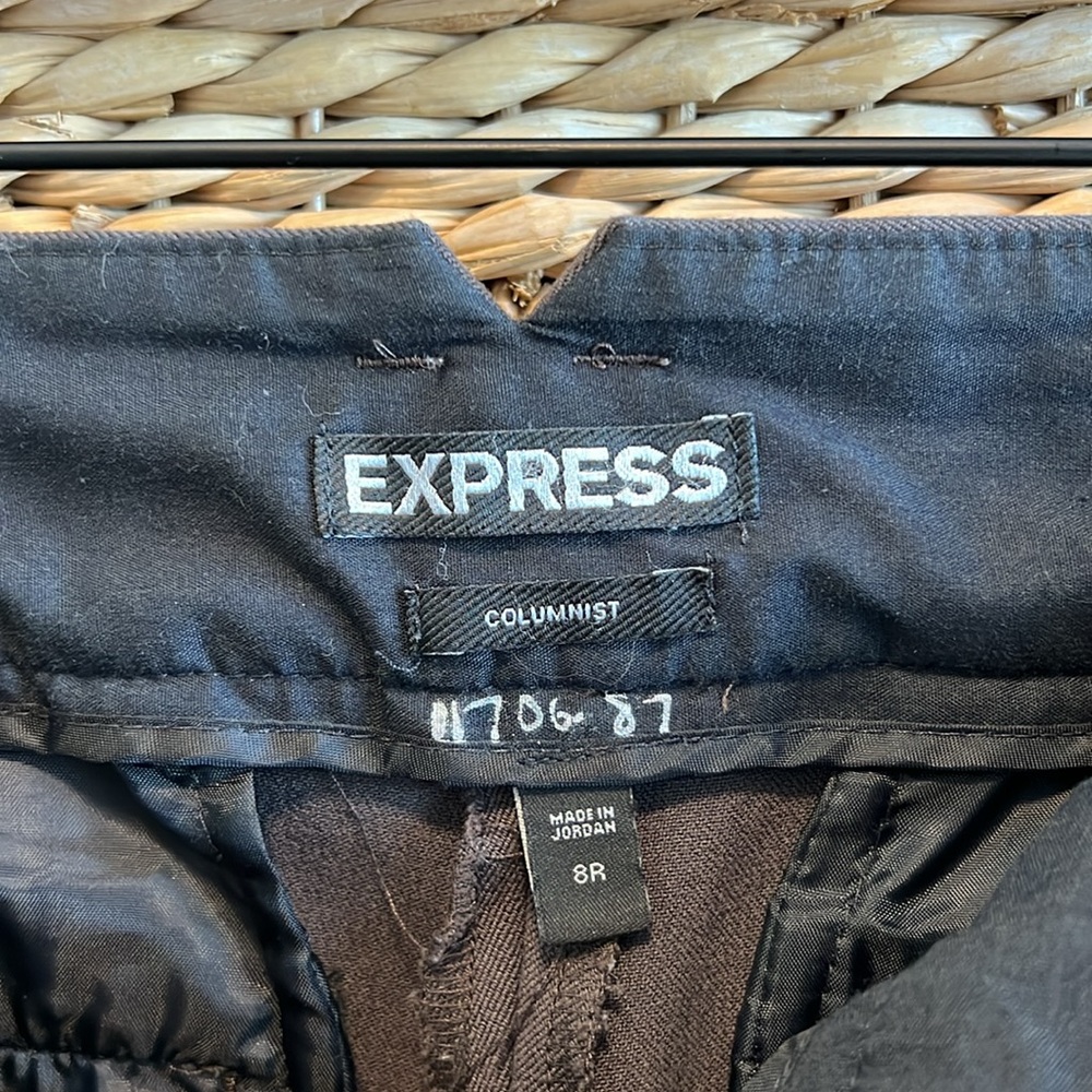 Express Columnist Barely Boot Mid-Rise Brown Wove… - image 8